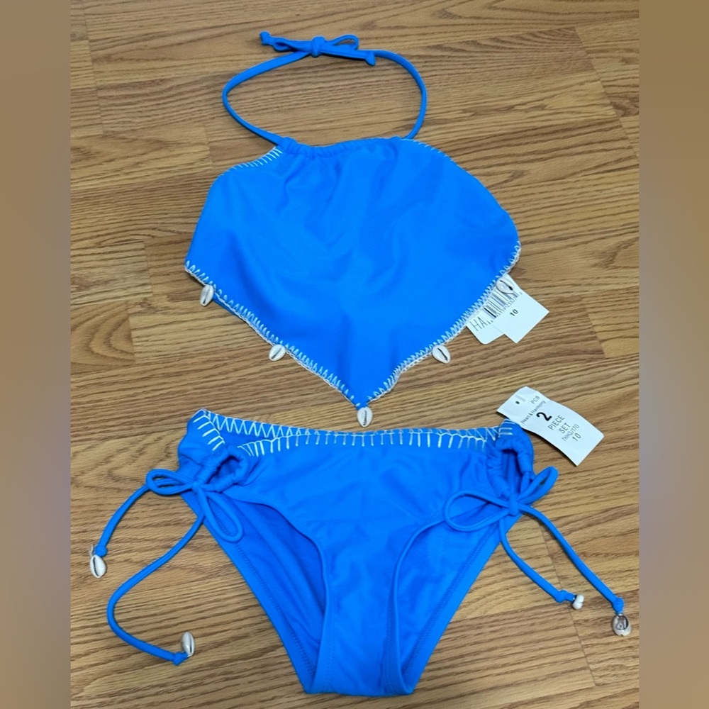 Heart & Harmony - Girls 2 Piece Cowrie Shell Swimsuit Bra & Bottom